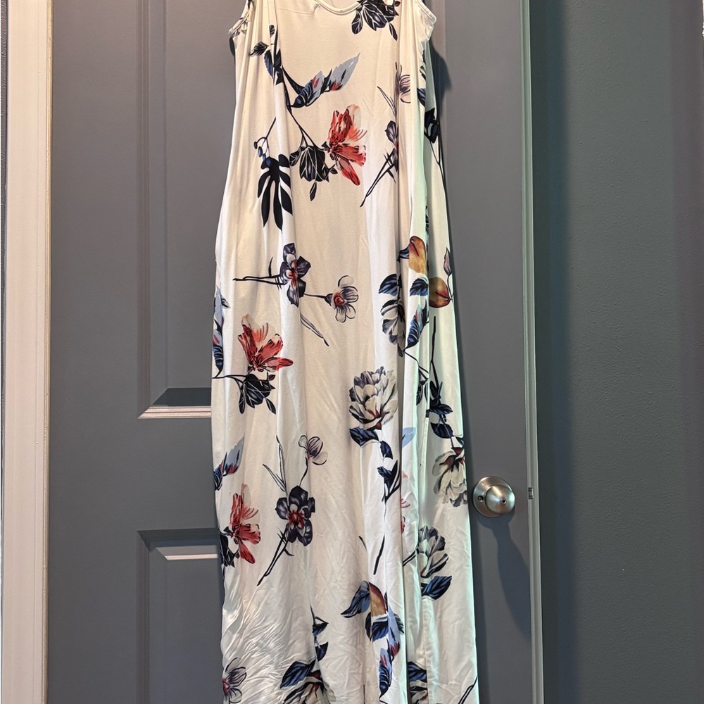 Source Unknown Cream Sleeveless Scoop Neck Sundress - Picture 2 of 3